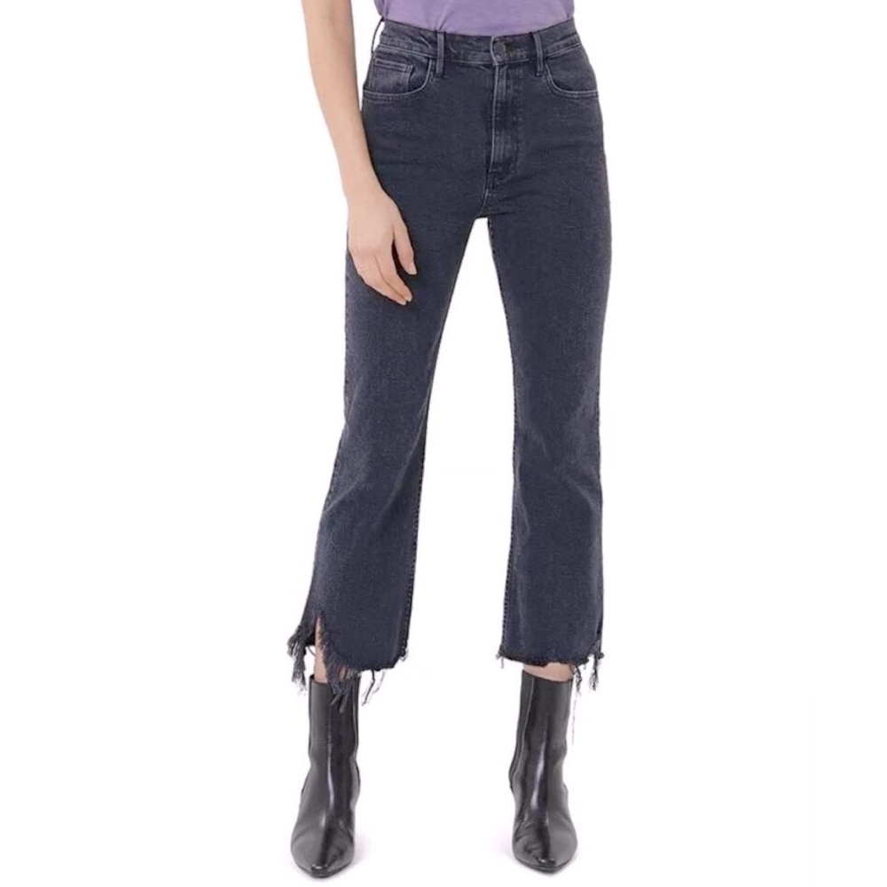 3X1 Empire Crop Flare Jeans in Starling Black Wash Size 29